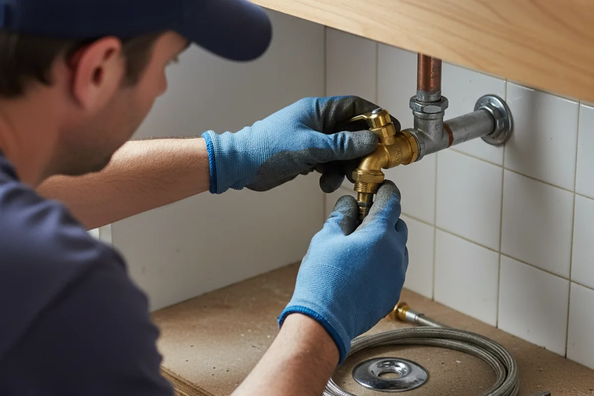 Shutoff valve and fitting work during Burst Pipe Repair in Dawson